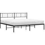  Metalni okvir za krevet s uzglavljem crni 183x213 cm | shoptok.hr