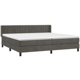  Box spring postelja z vzmetnico temno siva 200x200 cm žamet, (20726535) | Shoptok.si