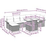  Vrtna sedežna garnitura z blazino 8 pcs Črna poli ratan, (5000153426) | Shoptok.si