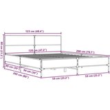  Okvir kreveta boja hrasta 120x200 cm konstruirano drvo i metal | shoptok.hr