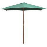 vidaXL Suncobran 270 x 270 cm s drvenom šipkom zeleni | shoptok.hr