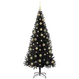 vidaXL Božično drevo med 300 LED z stojalom Črna 210 cm PVC | Shoptok.si