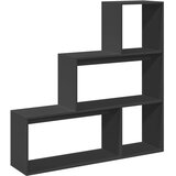 Pregrada regal za knjige 3 razine crni 123x29x123 cm drveni | Eponuda.com