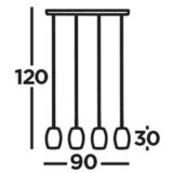 XXXL viseča svetilka laser 90/120/15 cm E27 | Shoptok.si