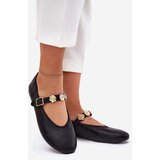 Boto Women's Ballerinas With Strap And Golden Decorations Black Firicene | Shoptok.si