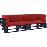 The Living Store Kavč dvosed iz palet z blazinami črna impregnirana borovina - Kavč Iz Palet, (21484226) | Shoptok.si