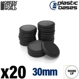 Plastic Round Base with Lips 30mm (Pack x20) | Plastična Postolja 30mm