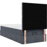 vidaXL Otomanski posteljni okvir z vzmetnicami siv 100x200cm žamet | Shoptok.si