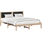 Krevetni okvir s tapiciranim uzglavljem Crna 150 x 200 cm Smeđa | Shoptok.si
