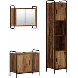  Set ormarića za kupaonicu 3 kom. Staro drvo 40 x 36 x 181 cm - Staro drvo Kupaonski ormarić (2 vrata) + viseći ormarić + kupaons | shoptok.hr