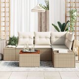  Vrtni kauč set Set od 5 Bež i krem Poli ratan poliester čelik | shoptok.hr
