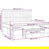  Box spring postelja z vzmetnico svetlo siva 200x200 cm blago, (20894530) | Shoptok.si