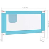 vidaXL sigurnosna ograda za dječji krevet plava 120 x 25 cm od tkanine | shoptok.hr