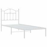  Metalni okvir za krevet s uzglavljem bijeli 80x200 cm | shoptok.hr