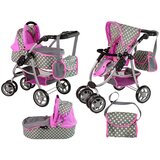  Dječja kolica za lutke 2-u-1 torba za nosiljku pink stars Cijene