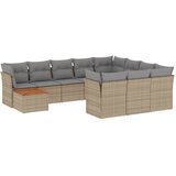 vidaXL 11-dijelni set vrtnih sofa od poliratana s jastucima bež | shoptok.hr