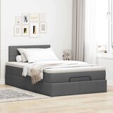 vidaXL Otomanska postelja z vzmetnico siv 120x200 cm blago | Shoptok.si