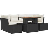  Sjedeća garnitura za vrt 7 kom. Crna poliratan 100 x 55 x 73 cm | shoptok.hr
