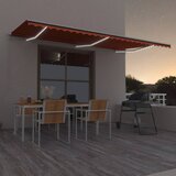 Tenda na ručno uvlačenje LED 600 x 300 cm narančasto-smeđa | shoptok.hr