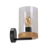  Wels Zidna Lampa Crna + Drvo 1x40W E27 | ePonuda.com