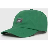 Puma Bombažna bejzbolska kapa zelena barva, 2366916