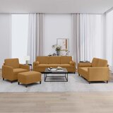  4-dijelni set sofa s jastucima smeđi baršunasti | shoptok.hr