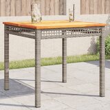  Vrtni stol sivi 80 x 80 x 75 cm od poliratana i bagremovog drva | shoptok.hr