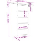 vidaXL Drsna vrata Rjava 80 x 208 cm Trdna borovina | Shoptok.si