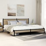 Metalni okvir kreveta bez madraca boja hrasta sonome 193x203 cm | shoptok.hr