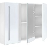 vidaXL LED kopalniška omarica z ogledalom 89x14x62 cm sijoče bela | Shoptok.si