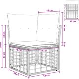  Modularna vanjska kutna soferica Crna poliratan | shoptok.hr