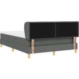 vidaXL Postelja s pomičnim dnom in vzmetnico Temno siva 140x190 cm Tkanina | Shoptok.si