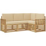  Set vanjskih sofa 4 pcs Bijela i bež 187,5 x 128,5 x 73 cm | shoptok.hr