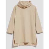 Marisse Sand Wide Turtleneck Sweatshirt | shoptok.hr