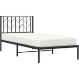  Metalni okvir za krevet s uzglavljem crni 90x190 cm | shoptok.hr