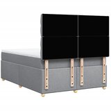  Krevet box spring s madracem svjetlosivi 140x200 cm od tkanine Slike
