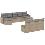 Maison Chic Seti vrtnega pohištva - Vrtna garnitura - Vrtni pohištvo set 10-delna z blazinami bež poli ratan, (21812039) | Shoptok.si