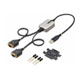 StarTech.com 2P1FFC-USB-SERIAL adapter za promjenu tipa priključka kabela USB-A 2 x DB-9 RS-232 Crno, Sivo | Shoptok.si