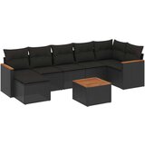  8-dijelni set vrtnih sofa od poliratana s jastucima crni | shoptok.hr