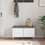  Klupa za hodnik s jastukom s pohranom Bijelo 60 x 38 x 46 cm | shoptok.hr