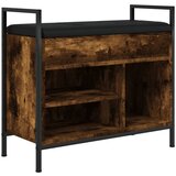  The Living Store Klop za čevlje dimljen hrast 65,5x32x57,5 cm inženirski les - Klop Za Čevlje, (21444161) | Shoptok.si