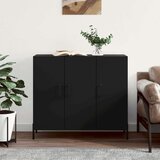  Komoda crna 90x34x80 cm od konstruiranog drva | shoptok.hr