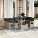 vidaXL 8-dijelni set vrtnih sofa od poliratana s jastucima svjetlosivi | shoptok.hr