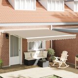 vidaXL Ročna Retraktibilna Tenda Bež 400x300 cm, Tenda za zamenjavo tkanine za 4x3 m okvir Bež Cene