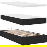  Otomanski okvir kreveta s madraca crni 90x190cm od tkanine | shoptok.hr