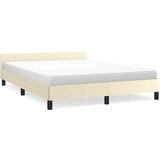 vidaXL Posteljni okvir z vzglavjem krem 140x200 cm umetno usnje, (20600961) | Shoptok.si