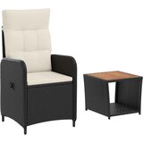  Set lounge namještaja za vrt 2 kom. Crna i krem-bijela | shoptok.hr
