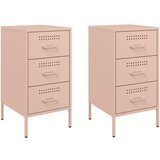 Noćni ormarići 2 kom ružičasti 36x39x68 cm čelik | Eponuda.com