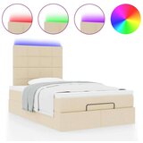 vidaXL Otomanski okvir kreveta s madracem krem 120x200cm od tkanine | shoptok.hr