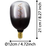 Eglo led prigušiva sijalica vintage T120 E27/4W/230V 1800K zadimljena - 110227 | Eponuda.com